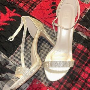 Elegant Silver Rhinestone Heels